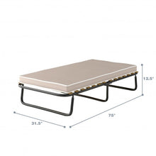 Load image into Gallery viewer, Folding Bed with Memory Foam Mattress Metal Guest Sleeper Made in Italy