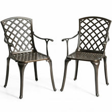Load image into Gallery viewer, Outdoor Aluminum Dining Set of 2 Patio Bistro Chairs