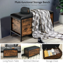 Load image into Gallery viewer, Entryway Flip Top Ottoman Stool with Padded Seat