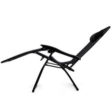 Load image into Gallery viewer, 3 pcs Folding Portable Zero Gravity Reclining Lounge Chairs Table-Black