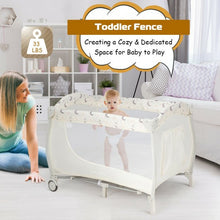 Load image into Gallery viewer, Foldable Baby Playard with Changing Station-Beige