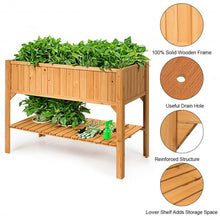 Load image into Gallery viewer, Wooden Elevated Planter Box Shelf Suitable for Garden Use