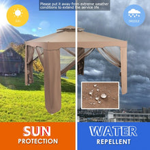 Load image into Gallery viewer, Canopy Gazebo Tent Shelter Garden Lawn Patio with Mosquito Netting-Coffee