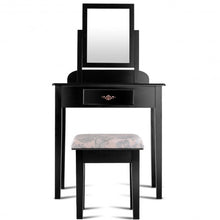 Load image into Gallery viewer, Vanity Dressing Table Stool Set with Large Makeup Mirror
