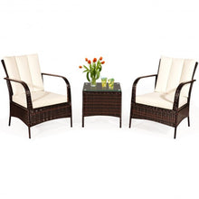 Load image into Gallery viewer, 3 PCS Patio Rattan Furniture Set-White