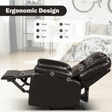 Load image into Gallery viewer, Recliner Chair Lounger Single Sofa for Home Theater Seating with Footrest Armrest-Brown