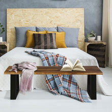 Load image into Gallery viewer, Solid Acacia Wood Patio Bench Dining Bench Seating Chair