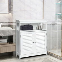 Load image into Gallery viewer, Wood Freestanding Bathroom Storage Cabinet with Double Shutter Door-White