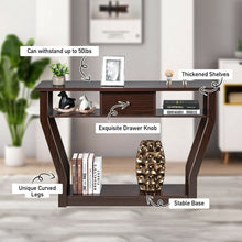 Load image into Gallery viewer, Modern Sofa Accent Table with Drawer-Brown