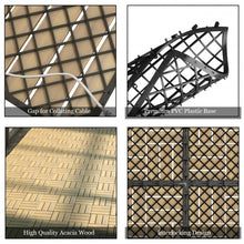 Load image into Gallery viewer, 10 PCS 12" x 12" Acacia Wood Interlocking Check Deck Tiles