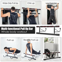 Load image into Gallery viewer, Foldable Pull Up Bar Doorway Chin Up Bar with Foam Grip for Home Gym