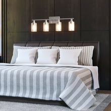Load image into Gallery viewer, 4-Light Wall Sconce with Clear Glass Shade-Sliver