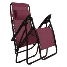 Load image into Gallery viewer, 2 pcs Folding Lounge Chair with Zero Gravity-Wine