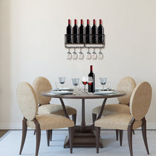 Load image into Gallery viewer, Wall Mounted Metal Wine Rack Wine Bottle Storage