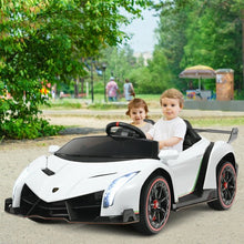 Load image into Gallery viewer, 12V 2-Seater Licensed Lamborghini Kids Ride On Car w/ RC & Swing Function-White