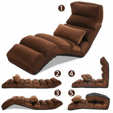 Load image into Gallery viewer, Stylish Folding Lazy Sofa Chair with Pillow-Coffee