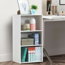 Load image into Gallery viewer, 3 Open Shelf Bookcase Modern Storage Display Cabinet-White