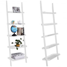 Load image into Gallery viewer, 5-Tier Leaning Wall Display Bookcase-White