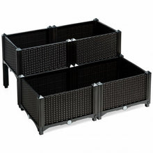 Load image into Gallery viewer, Set of 4 Elevated Flower Vegetable Herb Grow Planter Box-Brown