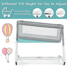 Load image into Gallery viewer, Baby Height Adjustable Bassinet w/ Washable Mattress-Gray