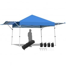 Load image into Gallery viewer, 17 Feet x 10 Feet Foldable Pop Up Canopy with Adjustable Instant Sun Shelter-Blue