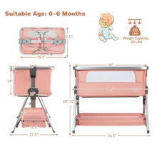 Load image into Gallery viewer, Baby Bed Side Crib Portable Adjustable Infant Travel Sleeper Bassinet-Pink