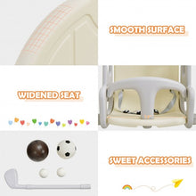 Load image into Gallery viewer, 6 in 1 Slide and Swing Set with Ball Games for Toddlers-White