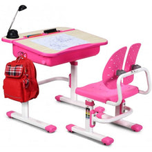 Load image into Gallery viewer, Kids Desk and Chair Set Children's Study Table Storage-Pink
