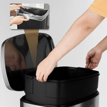 Load image into Gallery viewer, 13.2 Gallon Trash Garbage Can Stainless Steel Bin with Bucket