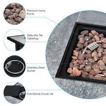Load image into Gallery viewer, 30" Square Outdoor Fireplace Propane Gas Fire Pit Table-Black