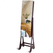 Load image into Gallery viewer, Standing Armoire Organizer Jewelry Cabinet w/ LED -Brown