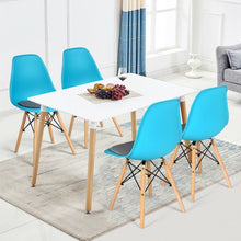 Load image into Gallery viewer, 4Pcs Mid Century Dining Chair with Linen Cushion-Blue