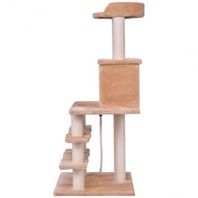 Load image into Gallery viewer, 52" Tower Condo Scratching Post Cat Tree w/ Rope and Mouse-Beige