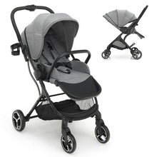 Load image into Gallery viewer, High Landscape Foldable Baby Stroller with Reversible Reclining Seat-Gray