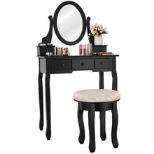 Load image into Gallery viewer, Vanity Makeup Table Set Bedroom Furniture with Padded Stool