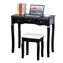 Load image into Gallery viewer, Vanity Set with Removable Makeup Organizer-Black
