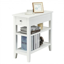 Load image into Gallery viewer, 3-Tier Nightstand Bedside Table Sofa Side with Double Shelves Drawer-White