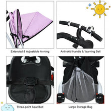 Load image into Gallery viewer, 4-in-1 Kids Baby Stroller Tricycle Detachable Learning Toy Bike-Pink