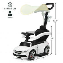 Load image into Gallery viewer, 3-in-1 Mercedes Benz Ride-on Toddler Sliding Car-White