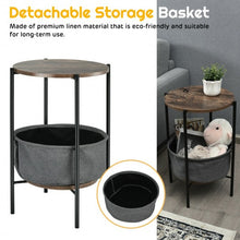 Load image into Gallery viewer, Industrial Round End Side Table Sofa w/ Storage