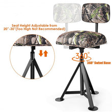 Load image into Gallery viewer, Swivel Hunting Chair Tripod Blind Stool with Detachable Backrest