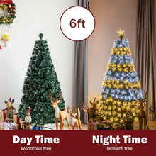 Load image into Gallery viewer, 5' / 6' Pre-Lit Fiber Double-Color Lights Optic Christmas Tree-6'