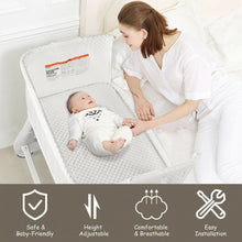 Load image into Gallery viewer, Baby Height Adjustable Bassinet w/ Washable Mattress-White