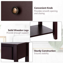 Load image into Gallery viewer, Nightstand with Drawer and Storage Shelf for Bedroom Living Room-Espresso
