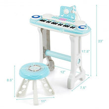 Load image into Gallery viewer, 37-key Kids Electronic Piano Keyboard Playset-Blue