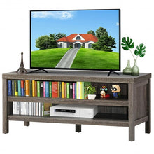 Load image into Gallery viewer, 3-Tier TV Stand Console Cabinet for TV's up to 45" with Storage Shelves-Gray