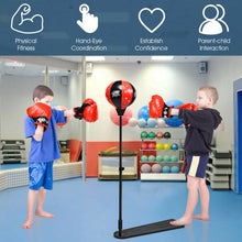 Load image into Gallery viewer, Kids Punching Bag with Adjustable Stand and Boxing Gloves
