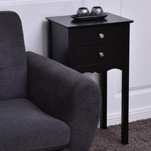 Load image into Gallery viewer, Side Table End Accent Table w/ 2 Drawers-Black