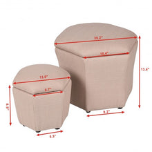 Load image into Gallery viewer, Set of 2 Ottomans Seat Storage Boxes