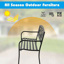Load image into Gallery viewer, Outdoor Furniture Steel Frame Porch Garden Bench-Black